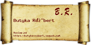 Butyka Róbert névjegykártya